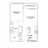 Inviting floor plan showcasing a spacious 1-bedroom, 1-bathroom apartment with an open living/dining area, modern kitchen, and relaxing patio/balcony.