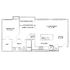 Modern 2D floor plan featuring 1 bedroom, work station, and open living room with dining area, plus a patio/balcony for outdoor enjoyment.