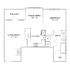 Modern apartment floor plan with spacious living room, private balcony, elegant dining area, and cozy bedroom featuring walk-in closet and convenient bath.
