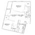 Inviting 2D floor plan showcasing 2 bedrooms, a combined living and dining area, a balcony, and a modern kitchen.
