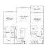 Contemporary floor plan showcasing 2 bedrooms, spacious living room, modern kitchen, and balcony access, complete with walk-in closets and two bathrooms.