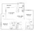 Elegant floor plan illustrating a spacious living room with balcony access, two bedrooms with walk-in closets, modern kitchen, and two stylish bathrooms.