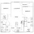 Modern floor plan showcasing 2 bedrooms with walk-in closets, spacious living and dining area, and a functional kitchen with entry. Includes two bathrooms and a balcony for outdoor enjoyment.