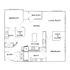 Modern 2D floor plan featuring 2 spacious bedrooms with walk-in closets, open-concept living and dining area, stylish kitchen, and two well-appointed bathrooms. Includes cozy balcony for outdoor enjoyment.