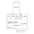 Modern floor plan with 2 bedrooms, spacious living room, elegant kitchen, and dual patios, featuring convenient garage access.