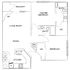 Inviting floor plan with 2 bedrooms, expansive living room with fireplace, modern kitchen, dining area, and two bathrooms. Includes a balcony and ample storage space with walk-in closets.