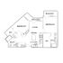 Modern floor plan with 2 bedrooms, spacious living and dining area, two balconies, and efficient kitchen.