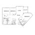 Elegant floor plan showcasing 3 bedrooms, open living and dining area, modern kitchen, and private balcony access.