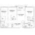 Modern floor plan with 3 bedrooms, spacious living room, and open dining area, featuring a balcony and well-equipped kitchen.