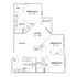 Chic 3-bedroom apartment floor plan with an inviting living area, modern kitchen, two bathrooms, and a private balcony.