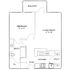 Modern floor plan featuring a spacious living room, cozy bedroom, and well-equipped kitchen with a balcony for outdoor relaxation.