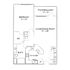 Inviting 1-bedroom apartment floor plan with a spacious living and dining area, modern kitchen, and private patio in a cozy setup.