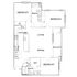 Contemporary floor plan featuring 3 bedrooms, spacious living and dining areas, and a cozy balcony, perfect for modern living.
