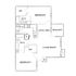 Modern floor plan featuring 2 bedrooms with walk-in closets, a cozy living room, dining area, stylish kitchen, and a private balcony.