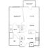Inviting floor plan featuring a spacious bedroom, open living and dining area, modern kitchen, and a relaxing balcony.