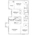 Modern floor plan showcasing 3 bedrooms, open dining and kitchen area, comfortable living room, and two bathrooms with convenient patio access.