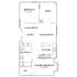 Inviting floor plan highlighting two bedrooms, including a master suite with walk-in closet, a modern kitchen, and an elegant living-dining area opening to a deck.
