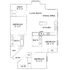 Elegant floor plan showcasing 3 bedrooms, a large living room with a deck, plus modern kitchen and dining area.