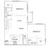 Modern floor plan showcasing a spacious layout with two bedrooms, open-concept living and dining areas, a stylish kitchen, two bathrooms, and a cozy balcony. Features include walk-in closets and convenient in-unit laundry.