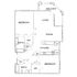 Inviting apartment floor plan with two bedrooms, elegant living and dining area, and modern kitchen. Includes two bathrooms, spacious walk-in closets, and a charming balcony.