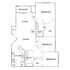 Spacious floor plan featuring 3 bedrooms, 2 bathrooms, and a modern kitchen with open living and dining area, plus a private balcony.