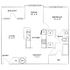 Elegant floor plan showcasing a spacious 1-bedroom apartment with an open living-dining area, modern kitchen, and a private balcony.