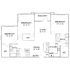 Modern 2D floor plan showcasing 3 spacious bedrooms, open living and dining areas, a sleek kitchen, and a balcony, perfect for stylish living.