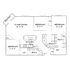 Contemporary floor plan showcasing three bedrooms, a combined living and dining area, a modern kitchen, and two baths. Features convenient walk-in closet and balcony space.