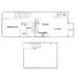 Elegant floor plan showcasing a single-bedroom layout with an open-concept living and dining area, stylish kitchen, and private balcony.
