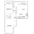 Inviting floor plan showcasing a spacious bedroom, stylish living area with two balconies, modern kitchen, dining space, and convenient garage access.