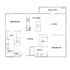 Modern floor plan featuring 2 bedrooms, expansive living and dining areas, sleek kitchen, and a private balcony.