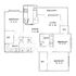 Modern floor plan showcasing 3 spacious bedrooms, open dining and living area, and a cozy balcony.