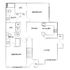 Elegant floor plan showcasing 2 spacious bedrooms, 2 luxury baths, a modern kitchen, and an inviting open-concept living and dining area.