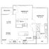 Elegant floor plan showcasing 2 spacious bedrooms, a modern kitchen, open living and dining areas, and a private balcony.