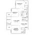 Modern floor plan showcasing a spacious layout with 3 bedrooms, an open-concept living and dining area, a well-equipped kitchen, and a private balcony. Ideal for comfortable living.