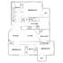 Elegant 2D floor plan showcasing 3 bedrooms, an open living and dining area, modern kitchen, and a charming balcony.