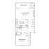 Chic floor plan showcasing a 1-bedroom apartment with a modern kitchen, spacious living room, and private balcony.