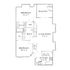 Elegant floor plan showcasing 2 bedrooms, a modern kitchen, open living room, and a cozy balcony.