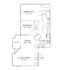Charming floor plan showcasing 2 bedrooms, a modern kitchen, and spacious living and dining rooms with a cozy balcony.