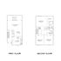 Modern two-story floor plan featuring a first-floor open layout with a spacious living room, dining area, and kitchen leading to a balcony. Second floor includes three bedrooms and two bathrooms for enhanced comfort.