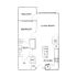 Chic floor plan showcasing a modern 1-bedroom apartment with a balcony, spacious living room, stylish kitchen, and well-appointed bath.