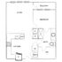 Elegant apartment floor plan featuring a single bedroom, spacious living area, modern kitchen, and a private balcony.