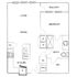 Modern floor plan design featuring 1 bedroom, a spacious living and dining area, functional kitchen, large balcony, and a well-organized bathroom.