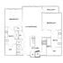 Inviting floor plan featuring two bedrooms, two bathrooms, an open living and dining area, a modern kitchen, and a balcony for relaxing views.