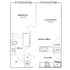 Modern floor plan showcasing a spacious 1-bedroom apartment with an 11x17 living room, open kitchen, and cozy dining area.