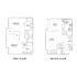 Elegant duplex floor plan showcasing two spacious bedrooms, a cozy living area, and a compact kitchen. Perfect for comfortable modern living.