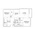 Inviting floor plan featuring 2 spacious bedrooms, a modern kitchen, open dining area, and a comfortable living room.