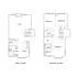 Elegant two-story floor plan showcasing spacious living and dining areas on the first floor, with three bedrooms and two baths on the second floor, designed for comfort and style.