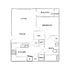 Inviting floor plan featuring a spacious living and dining area, well-equipped kitchen, cozy bedroom with walk-in closet, and a relaxing balcony.