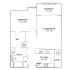 Elegant floor plan showcasing a spacious bedroom, versatile sunroom, and an open living/dining area with well-equipped kitchen, laundry, and bath.